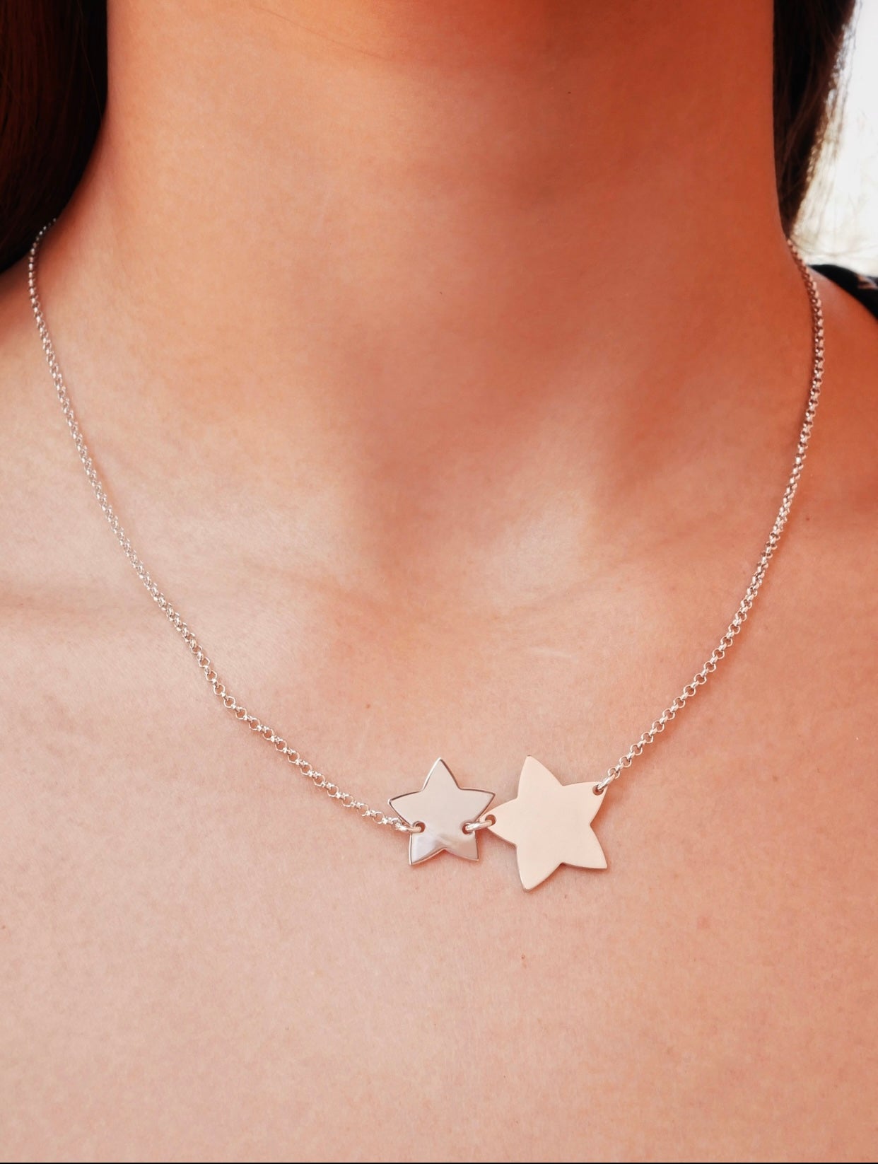Collana in argento con doppia stella