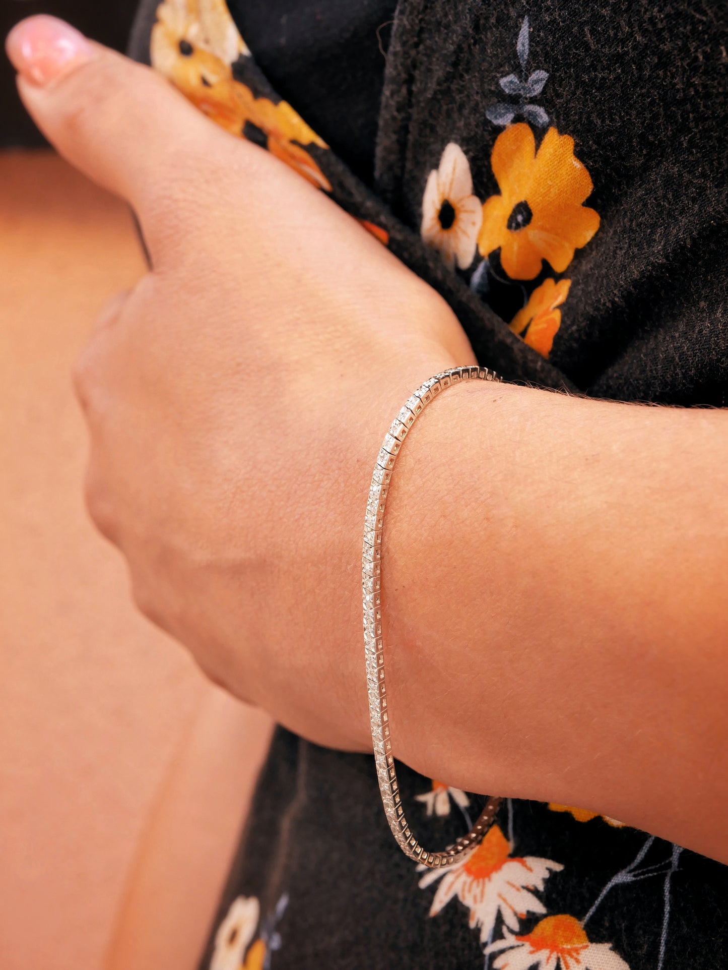 Bracciale tennis con diamanti