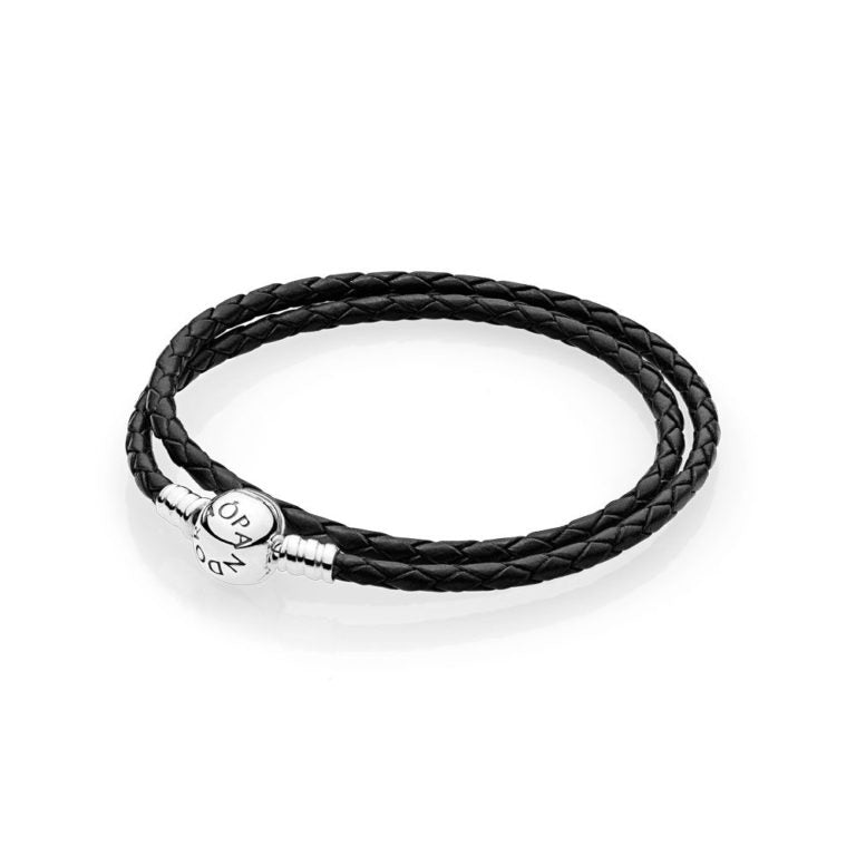 Bracciale Pandora in pelle giro doppio 590745CBK-D