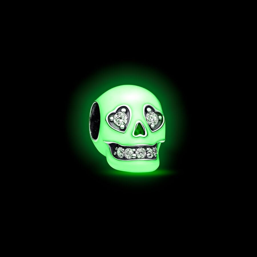 Charm Pandora Teschio che si Illumina al Buio