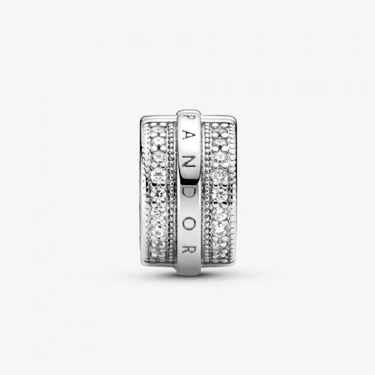 Clip Pandora con Logo e Pavé Scintillante