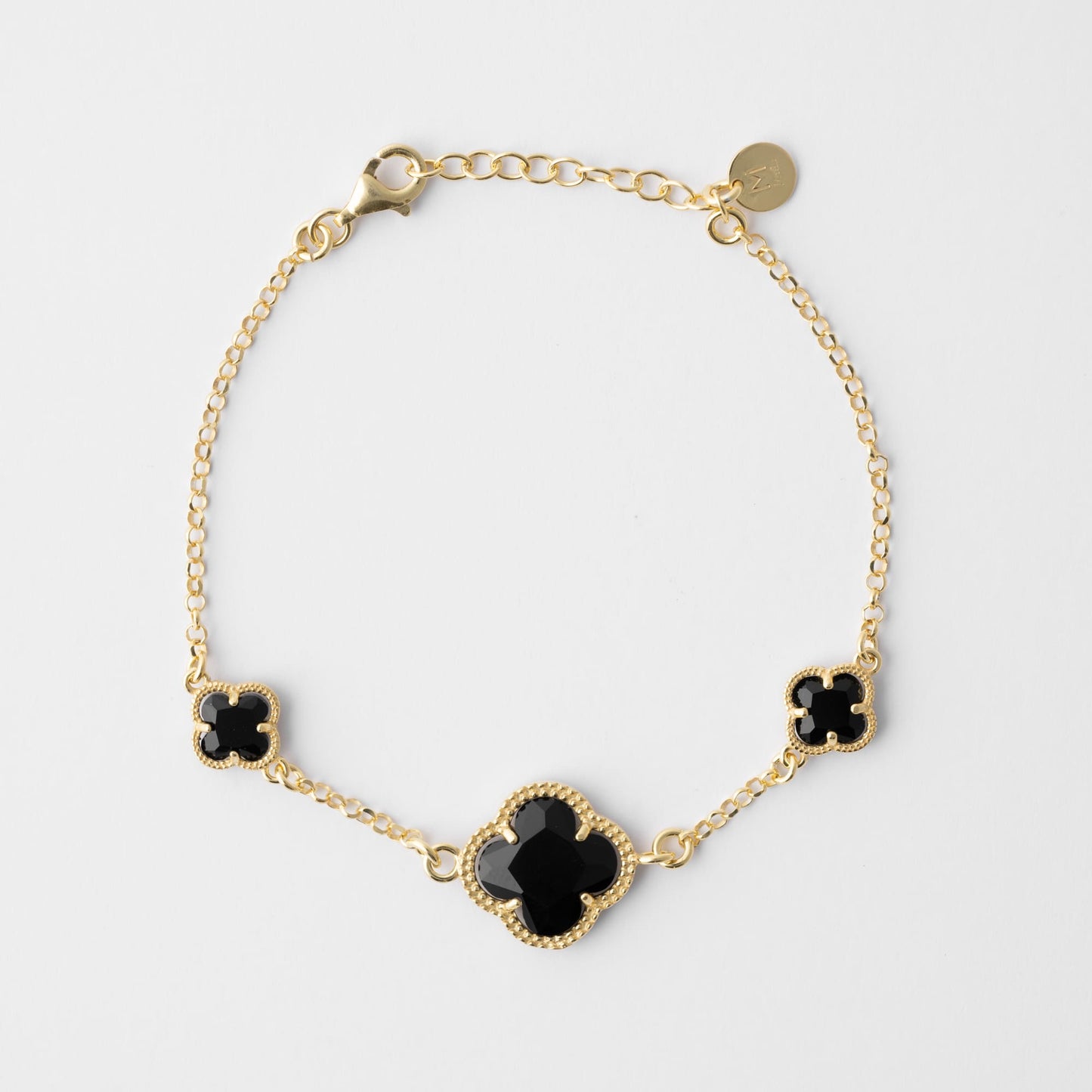 Clover | Bracciale con quarzi neri