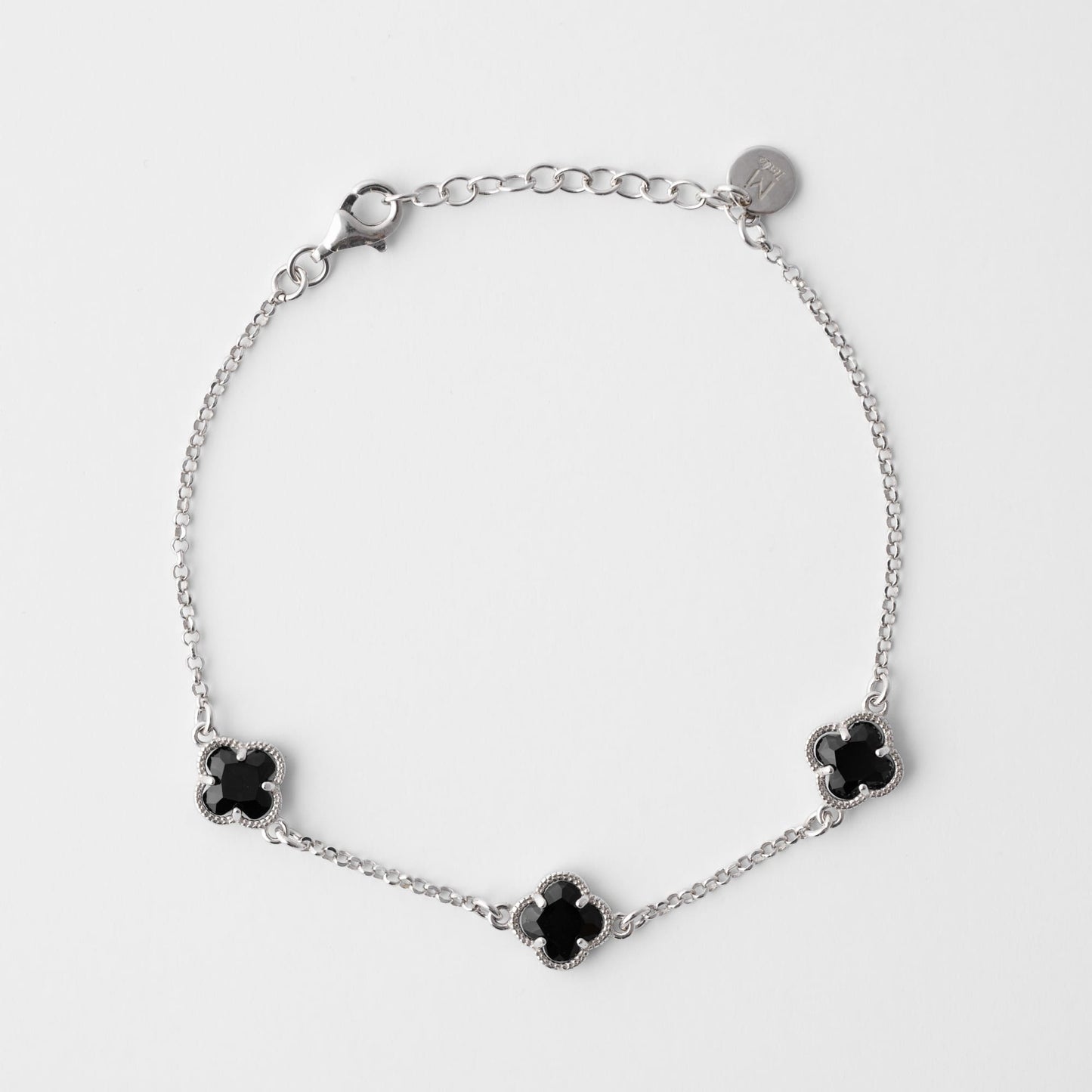 Clover | Bracciale con quarzi neri