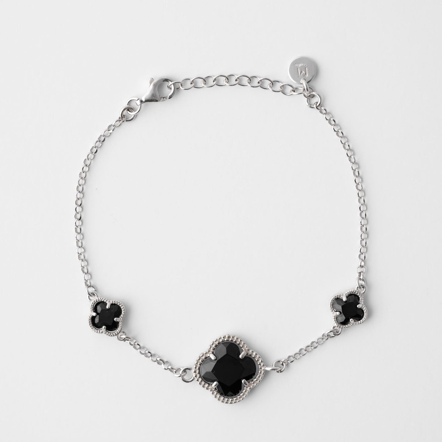 Clover | Bracciale con quarzi neri