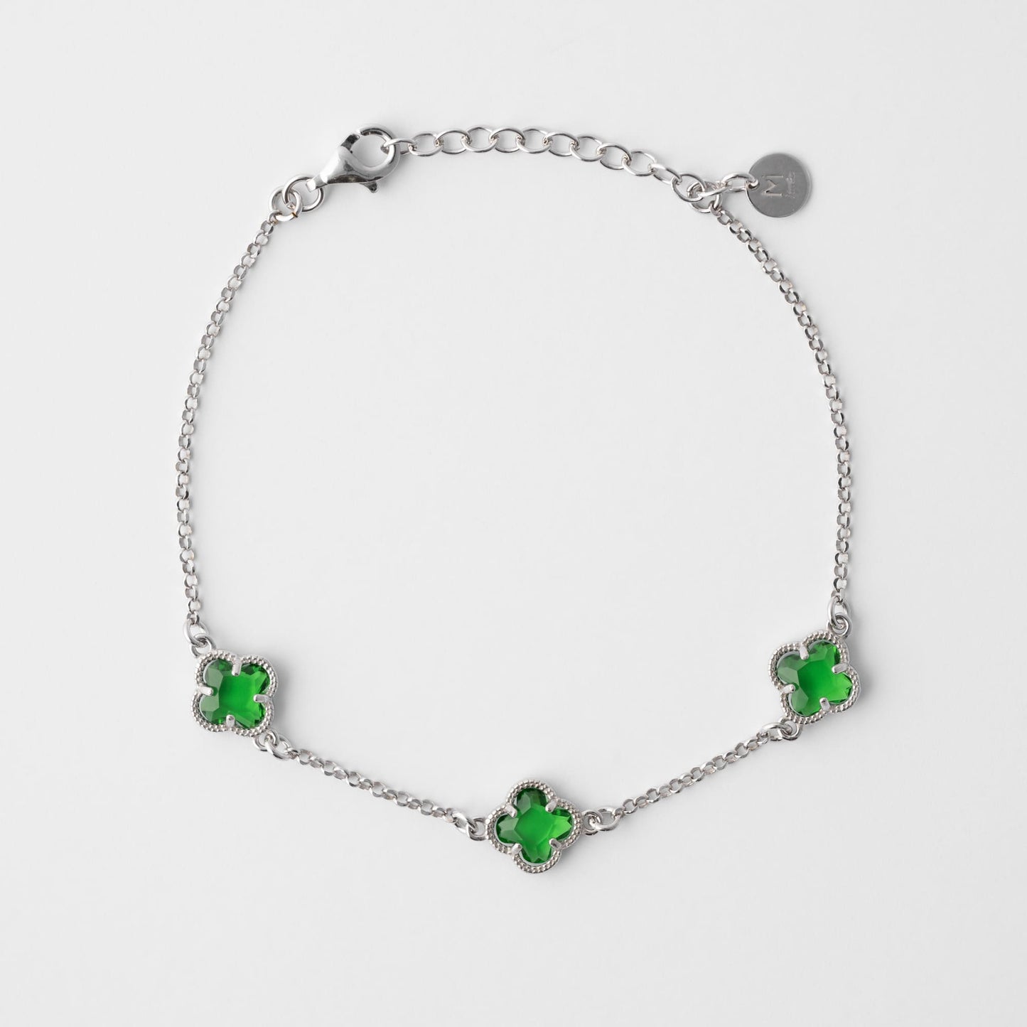 Clover | Bracciale con quarzi verde smeraldo