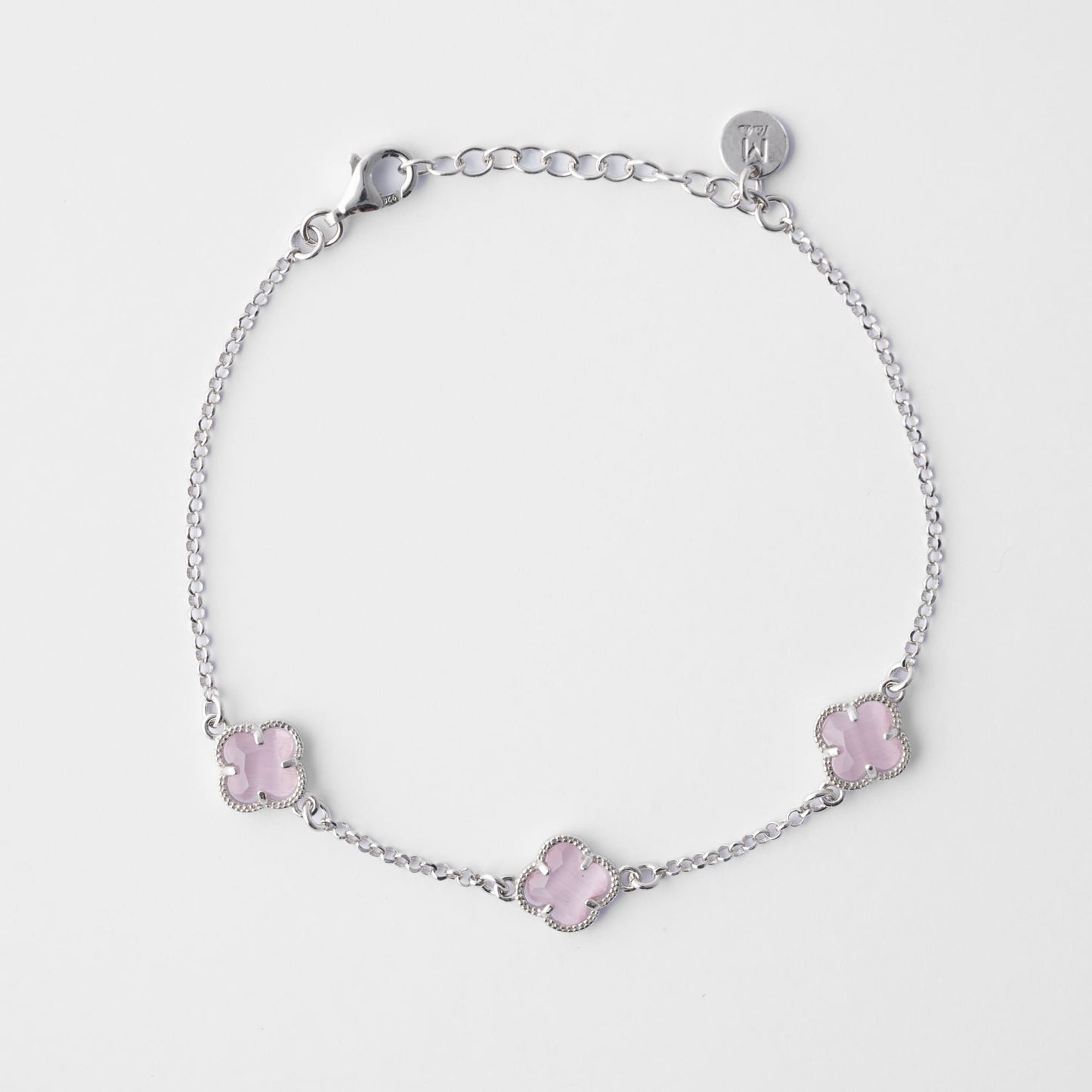 Clover | Bracciale con quarzi rosa