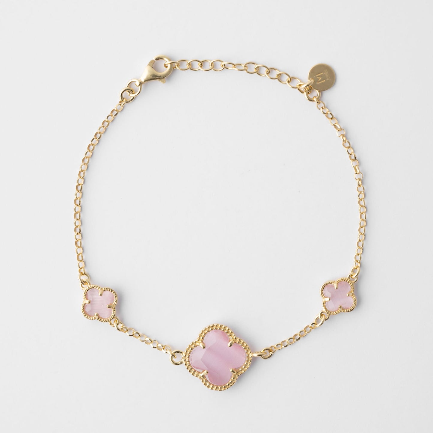 Clover | Bracciale con quarzi rosa