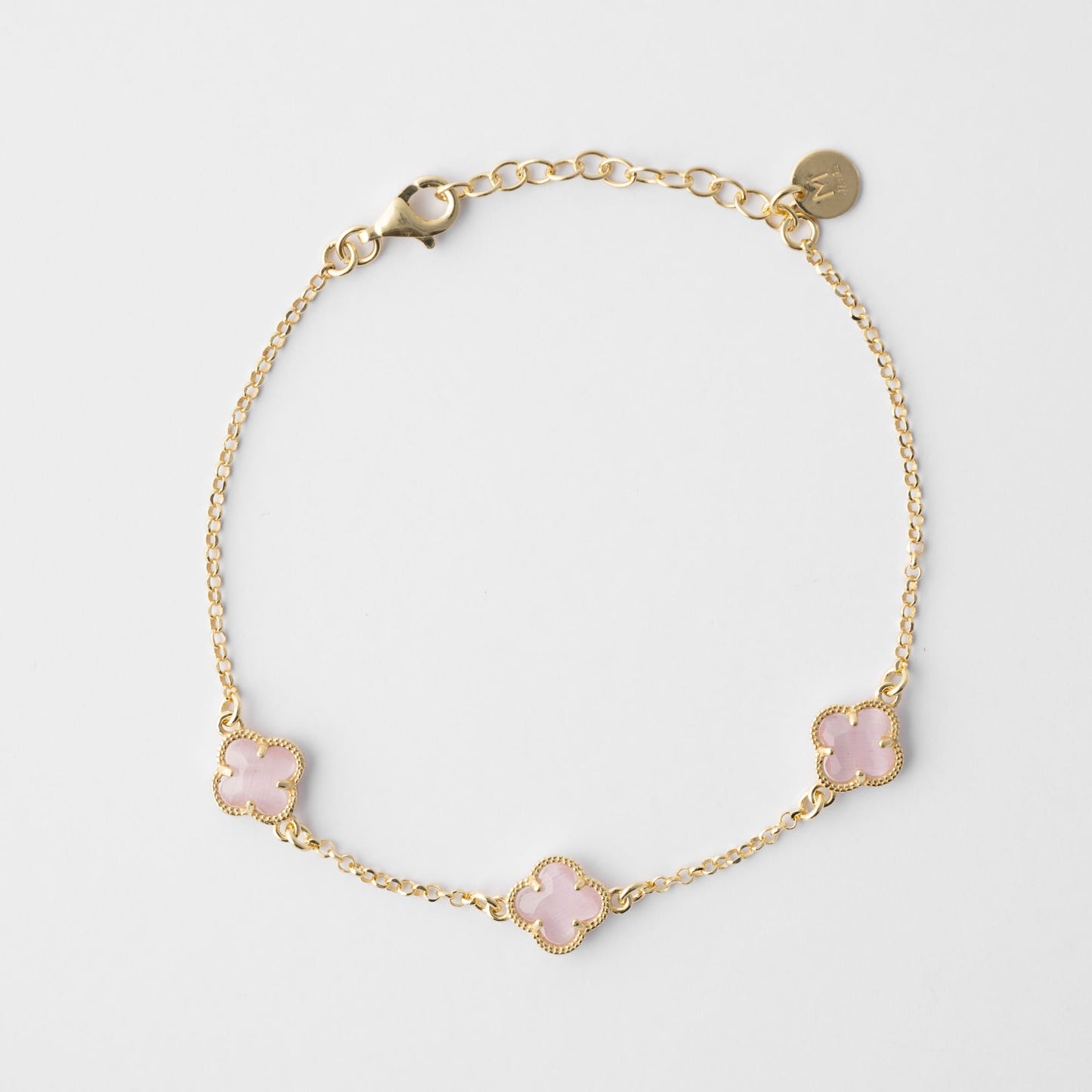 Clover | Bracciale con quarzi rosa
