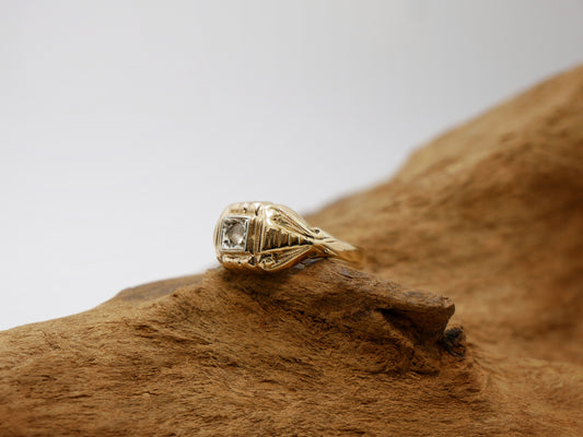 Anello vintage oro bianco e giallo