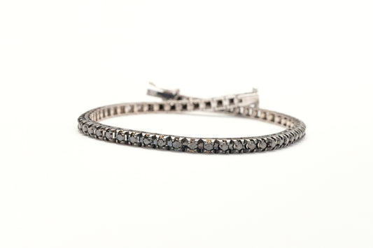Bracciale tennis con diamanti neri